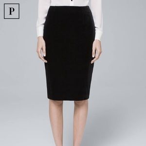 Velvet pencil skirt
